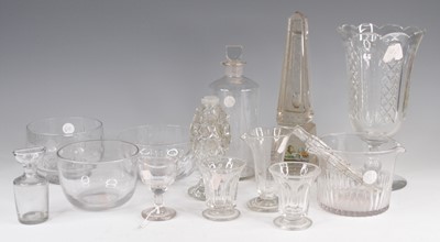 Lot 4098 - A collection of glassware, 19th century and...