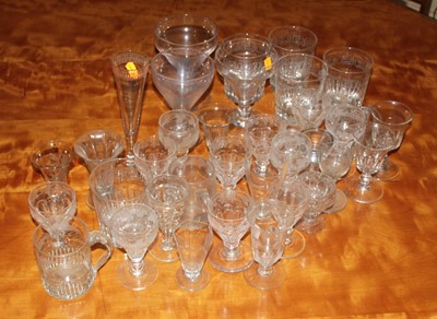 Lot 4095 - A collection of various drinking glasses, 19th...