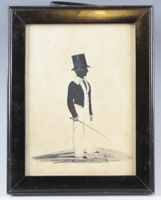 Lot 4317 - An early Victorian portrait silhouette of a...