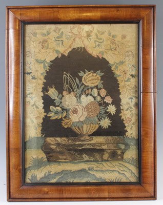 Lot 4274 - A Victorian woolwork panel depicting a...