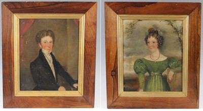 Lot 4323 - 19th century English school - Pair of naive...