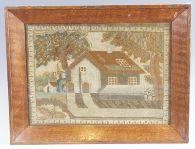 Lot 4284 - A Victorian embroidered woolwork depicting a...