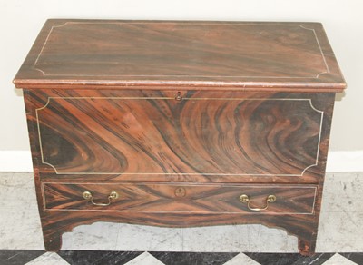 Lot 4397 - A Victorian scrumble-finish pine mule chest,...