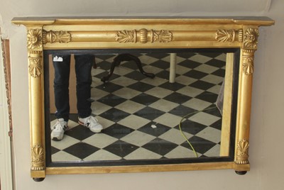 Lot 4499 - A Regency giltwood overmantel mirror, the...