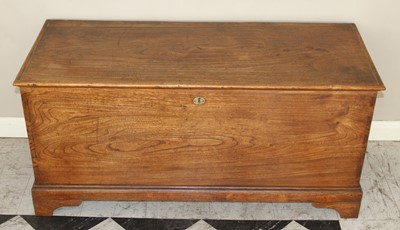 Lot 4414 - An 18th century elm hinge topped blanket chest,...