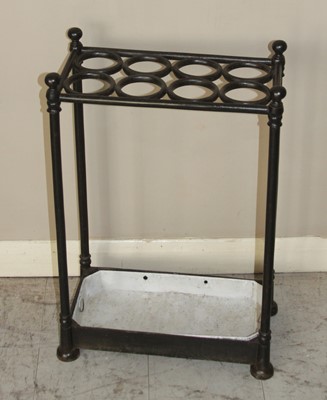 Lot 4490 - A Victorian black painted tubular iron...