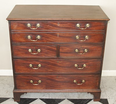 Lot 4452 - A George III mahogany squarefront secretaire...