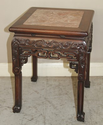 Lot 4497 - A circa 1900 Chinese 'rosewood' and rouge...