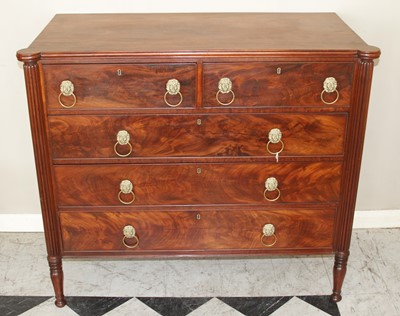 Lot 4514 - A circa 1830s American plum pudding mahogany...