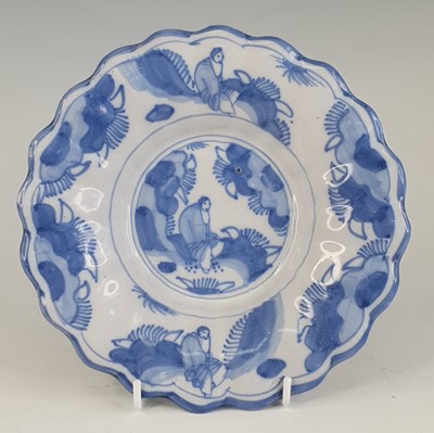 Lot 2221 - A Delft blue and white lobed dish, late 17th...