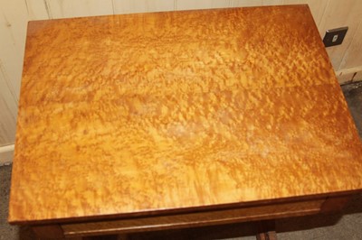 Lot 4363 - An early Victorian birds-eye maple work table,...