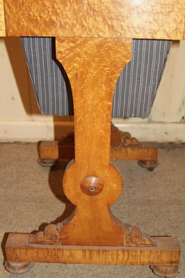 Lot 4363 - An early Victorian birds-eye maple work table,...