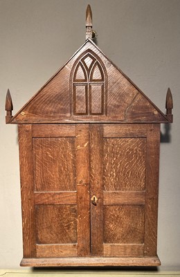 Lot 4373 - An early 20th century joined oak double door...