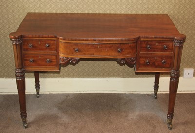 Lot 4364 - A Victorian plum pudding mahogany kneehole...