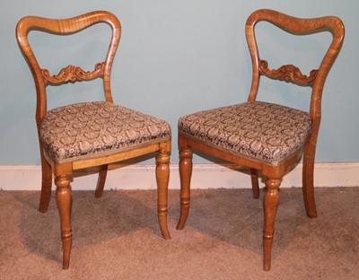 Lot 4478 - A pair of Victorian satinwood balloon back...