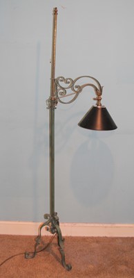 Lot 4389 - A lacquered and painted wrought iron standard...