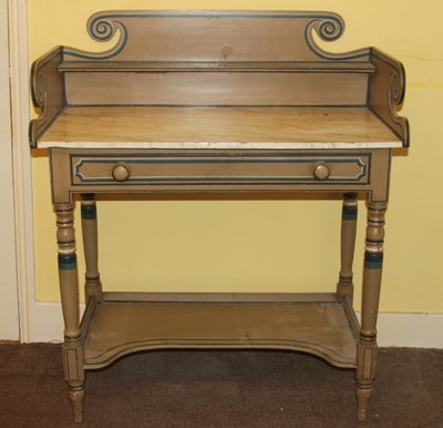 Lot 4446 - A Regency painted pine two-tier washstand,...