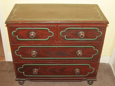 Lot 4470 - A Victorian scrumble-finish pine squarefront...