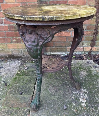 Lot 4557 - A Victorian cast iron and white marble topped...