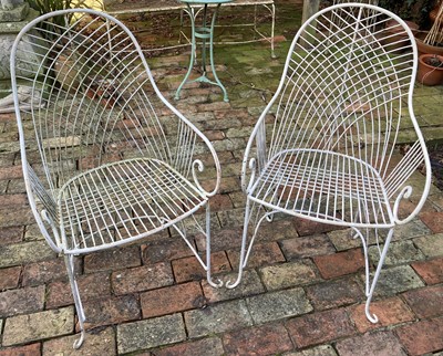 Lot 4555 - A pair of early 20th century painted wrought...