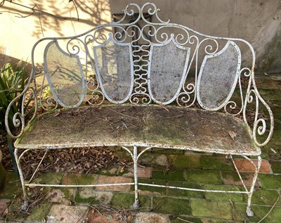 Lot 4551 - A 19th century French white painted wrought...