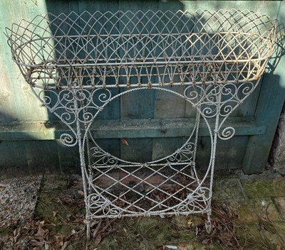 Lot 4549 - A 19th century painted wired metal garden...