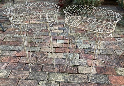 Lot 4547 - A pair of 19th century painted wired metal...