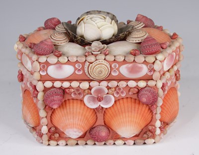 Lot 4167 - Tess Morley - a shellwork decorated table box...