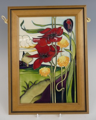 Lot 80 - A contemporary Moorcroft framed and glazed...