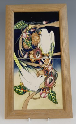 Lot 81 - A contemporary Moorcroft framed and glazed...