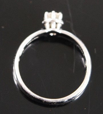 Lot 2558 - A white metal diamond solitaire ring,...