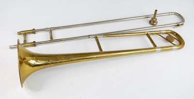 Lot 1124 - A Lincoln brass trombone, distributed by...