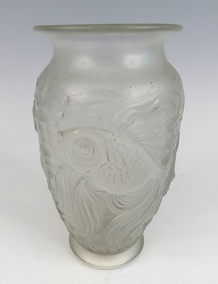 Lot 135 - A French Art Deco moulded glass vase, having...