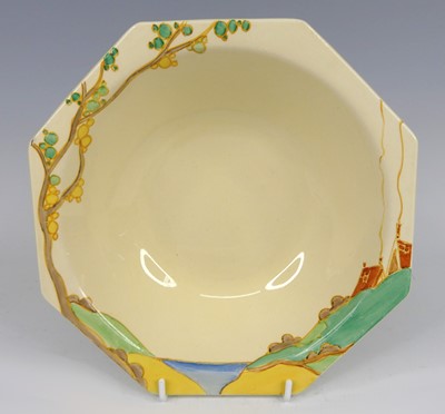 Lot 92 - A 1930s Clarice Cliff pottery octagonal table...