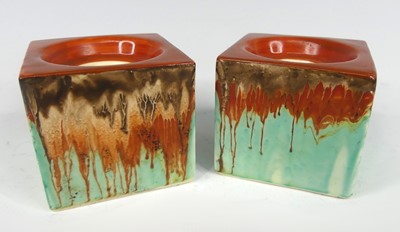 Lot 99 - A pair of 1930s Clarice Cliff cube shaped...