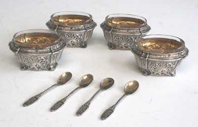 Lot 2272 - A cased French silver cruet set, comprising of...