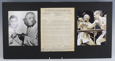 Lot 1262 - Rocky Marciano (1924-1969), a letter addressed...