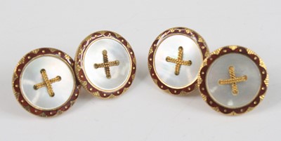 Lot 2352 - A pair of yellow metal double-ended...