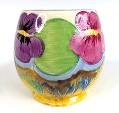 Lot 97 - A 1930s Clarice Cliff pottery miniature vase...