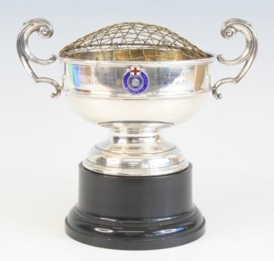 Lot 1258 - A George V silver plated rose bowl, of squat...