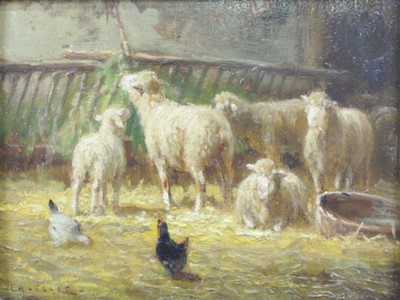 Lot 2590 - Charles Clair (1860-1930) - Farmyard scene...