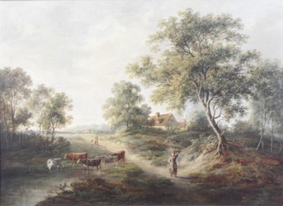 Lot 2599 - John Laporte (1761-1839) - Landscape scene...