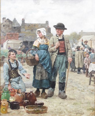 Lot 2602 - Henry John Yeend King (1855-1924) - Market day,...