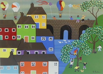 Lot 355 - Gordon Barker (b.1960) - Bridge, balloons and...