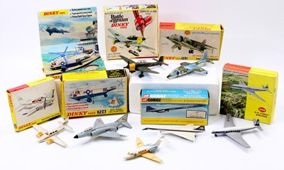 Lot 1145 - A collection of mostly Dinky Toys aircraft...