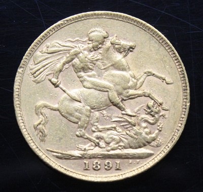 Lot 2013 - Great Britain, 1891 gold full sovereign,...