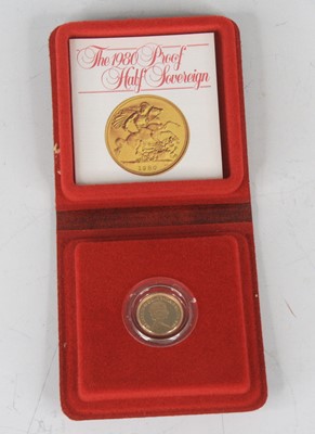 Lot 2030 - Great Britain, 1980 gold proof half sovereign,...