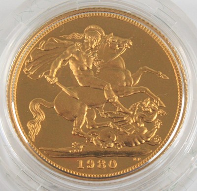 Lot 2036 - Great Britain, 1980 gold proof full sovereign,...