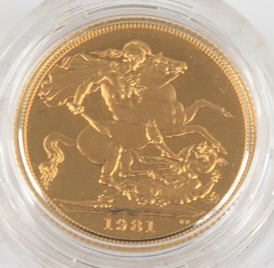 Lot 2038 - Great Britain, 1981 gold proof full sovereign,...