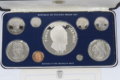 Lot 2046 - Republic of Panama, Franklin Mint 1975 nine...